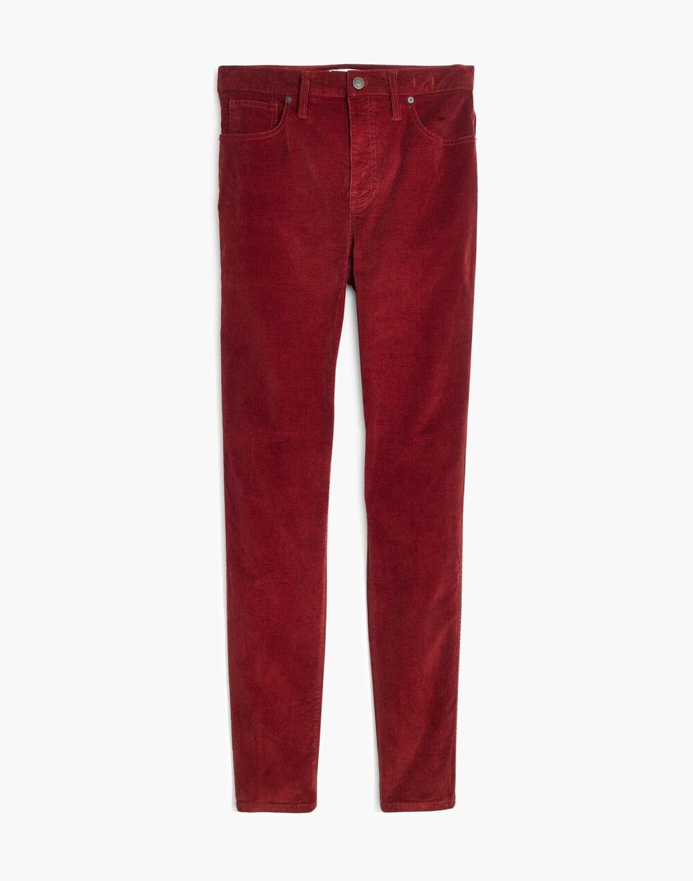 Madewell Corduroy 10" High Rise Skinny Jeans Red Womens 28P 28 Petite